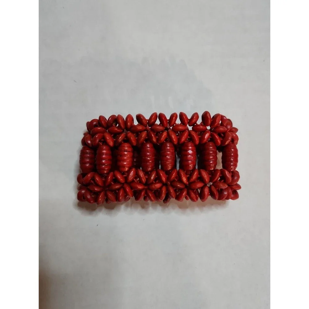 Paparazzi Natural Wood Bead Bracelets – Multi-Color & Red Earthy Stretch Bands